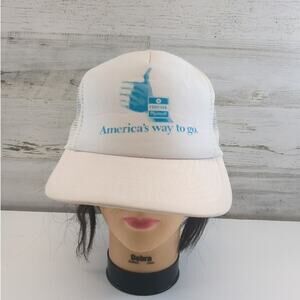 Chrysler Plymouth Americas Way To Go White Vintage Trucker Hat snapback